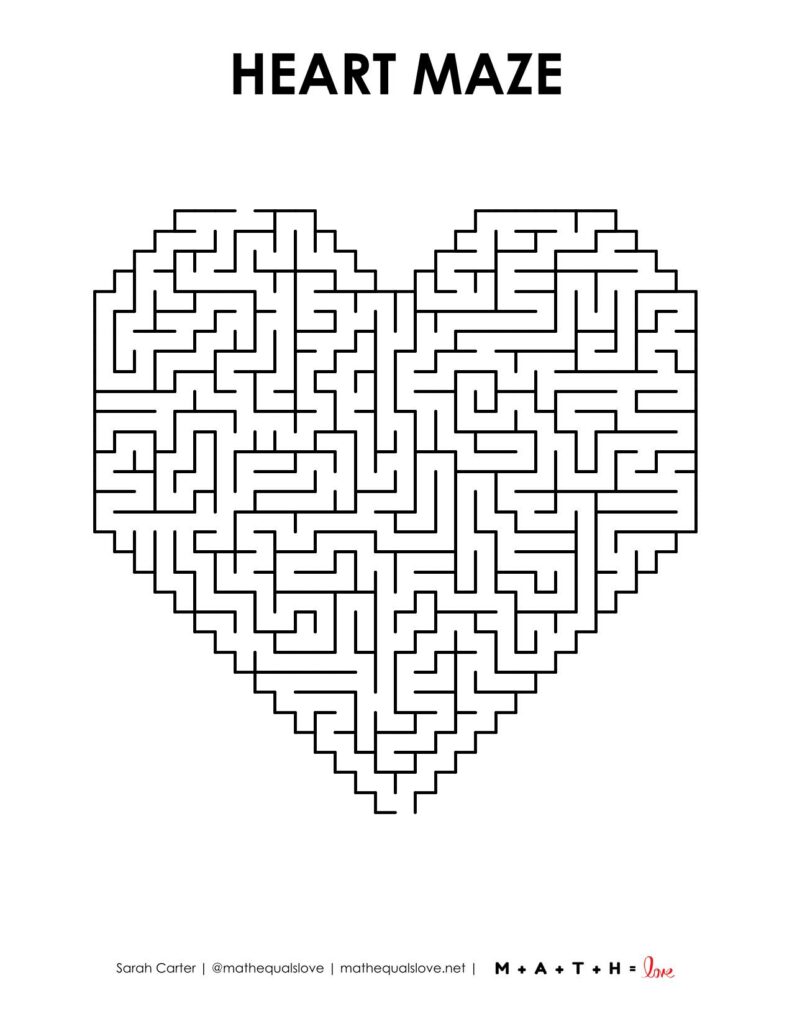 printable heart maze level 4. 