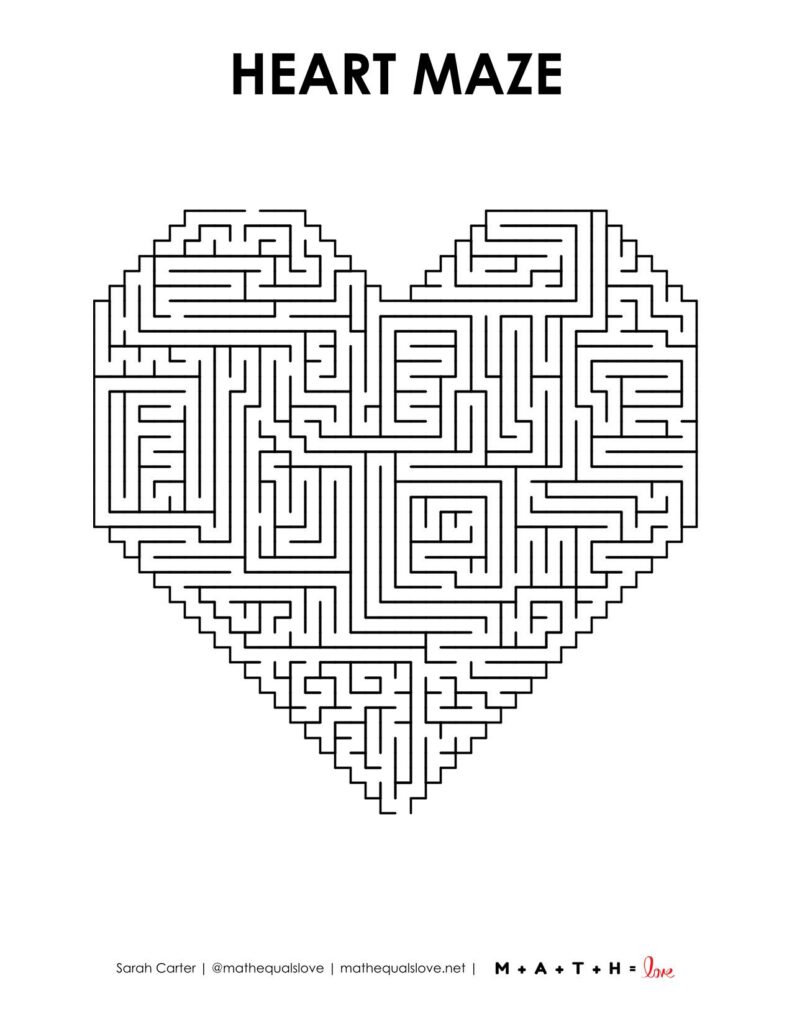 printable heart maze level 5. 