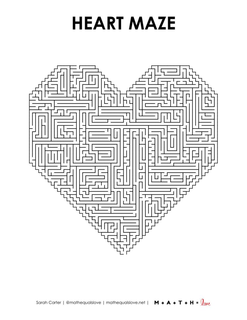 printable heart maze level 9. 