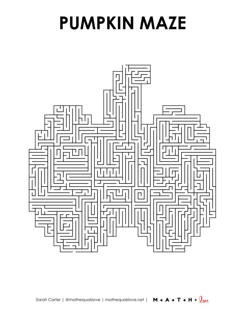 printable pumpkin maze level 9. 