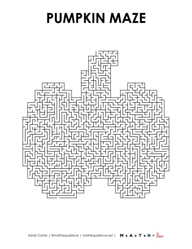 pumpkin maze printable level 10. 
