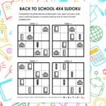 back to school sudoku puzzles - 4x4 easy level.