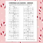 christmas sudoku 6x6 puzzles with words.