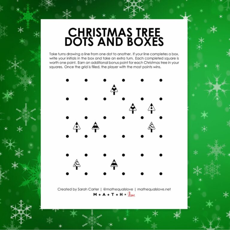 Christmas Tree dots and boxes game.