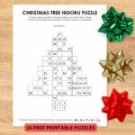 christmas tree hidoku logic puzzles.