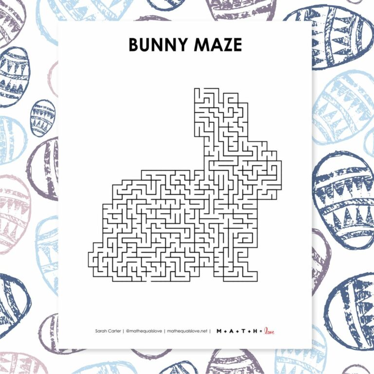 free printable easter bunny maze pdf.