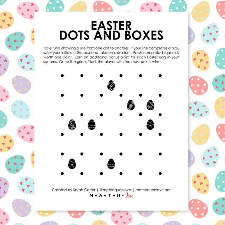 Easter Dots and Boxes Game.