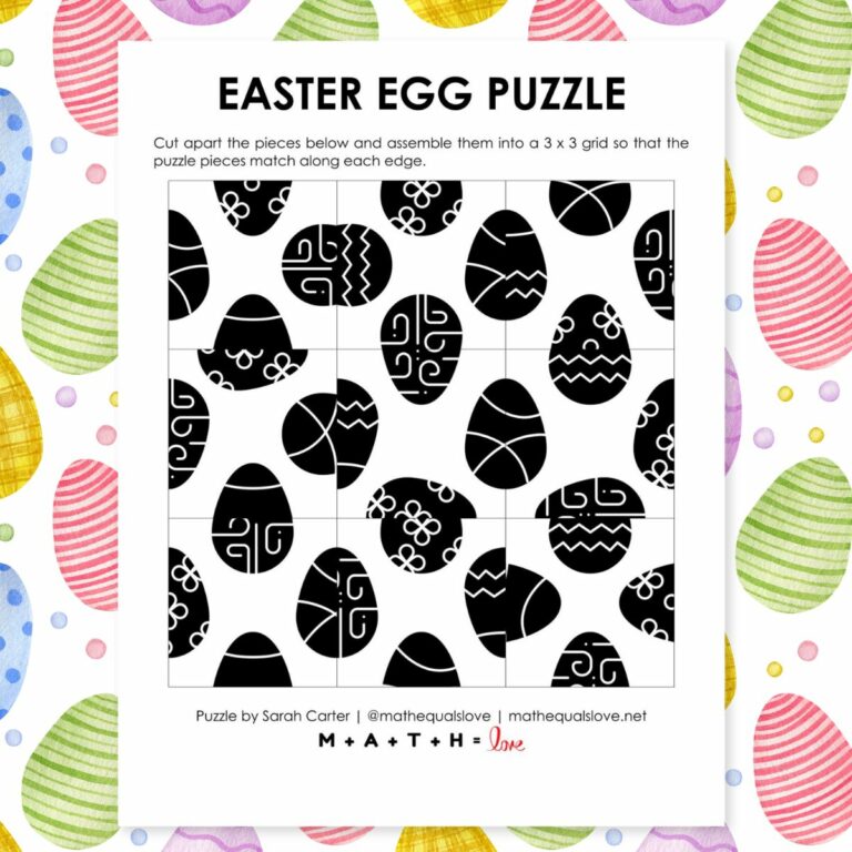 easter egg square edge matching puzzle.