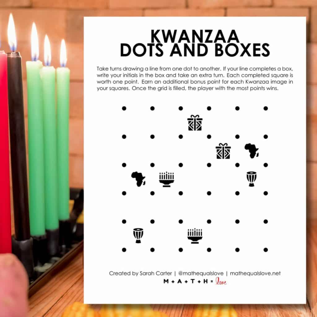 kwanzaa dots and boxes game. 