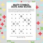 math symbol dots and boxes game.