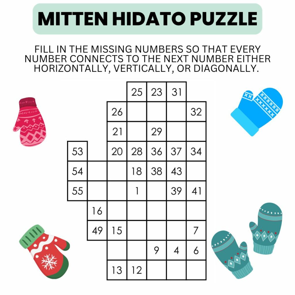 mitten hidato puzzle instructions