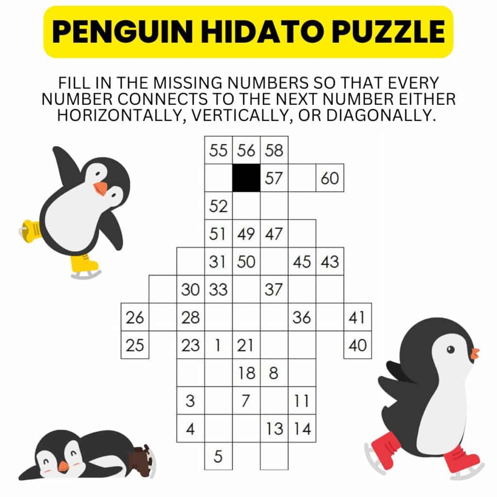 penguin hidato puzzle instructions. 