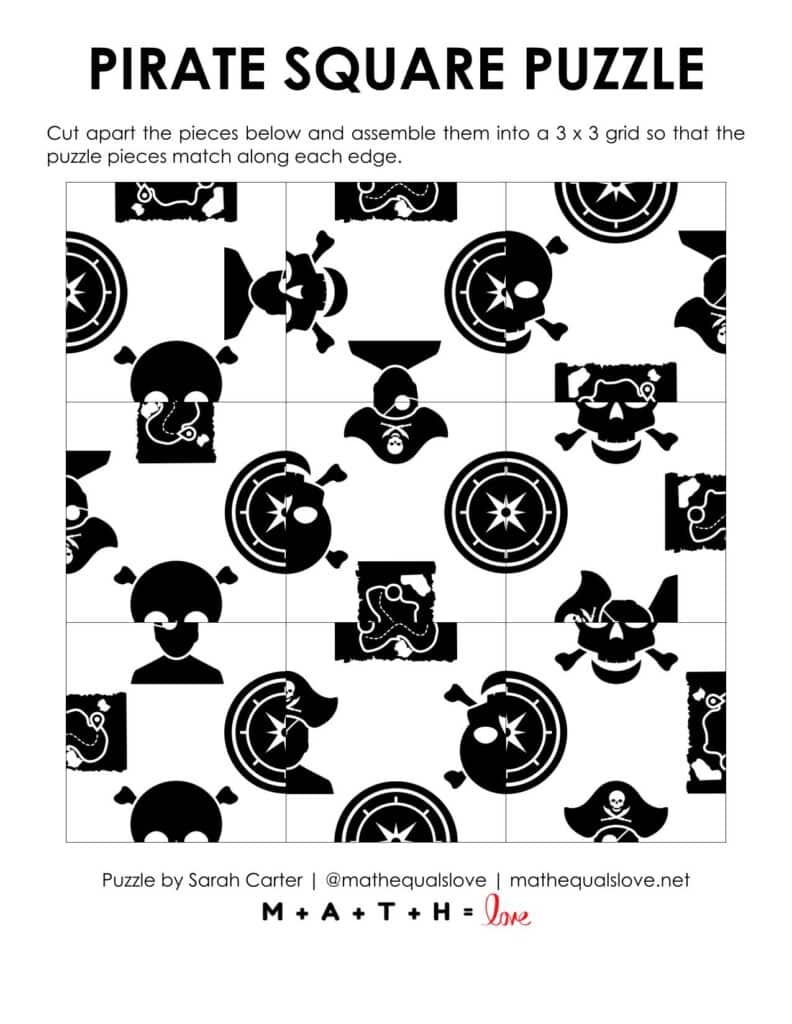 pirate square edge matching puzzle. 