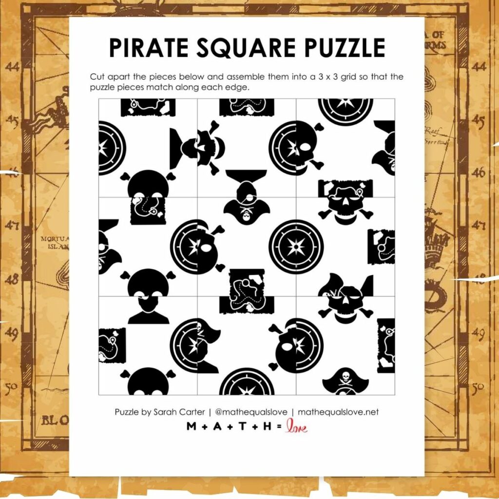 pirate square edge matching puzzle. 