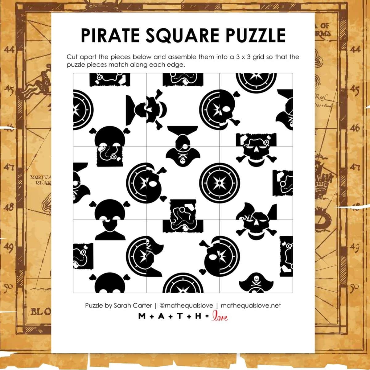 pirate square edge matching puzzle.