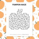 pumpkin maze printable for halloween or fall.