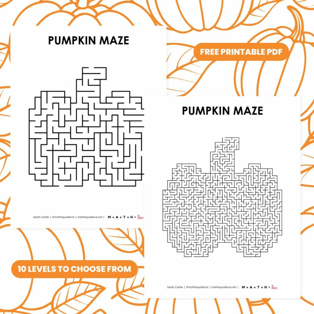 free printable pumpkin maze printable.