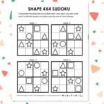 shape sudoku 4x4 puzzles - easy.