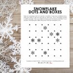 snowflake dots and boxes game for winter.