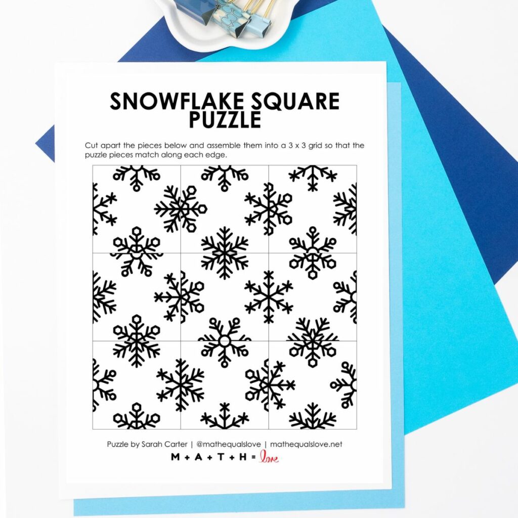 snowflake square edge matching puzzle. 