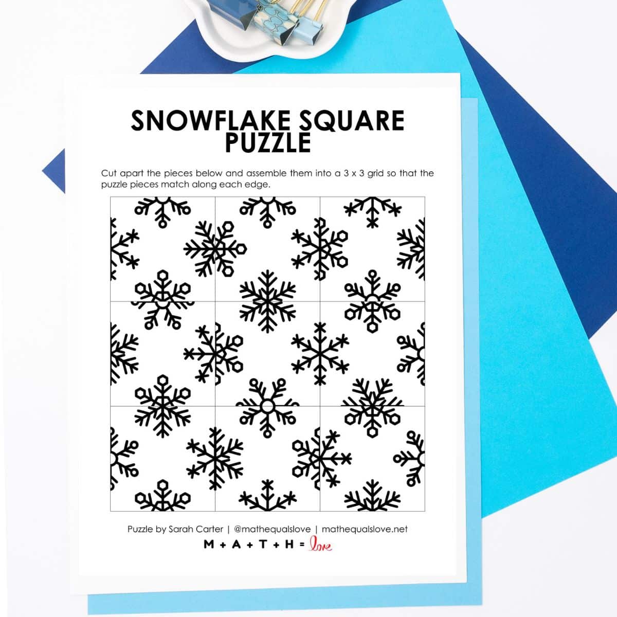 snowflake square edge matching puzzle.