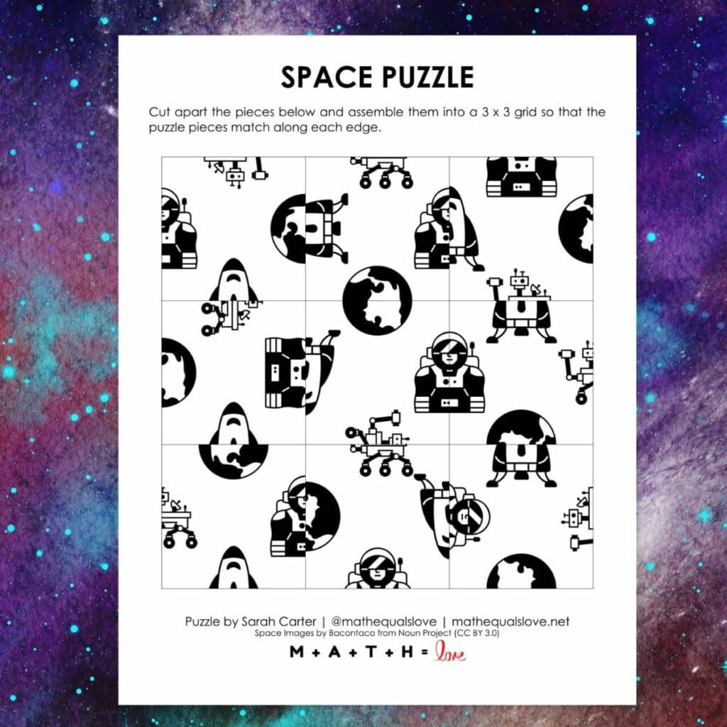 space square edge matching puzzle. 