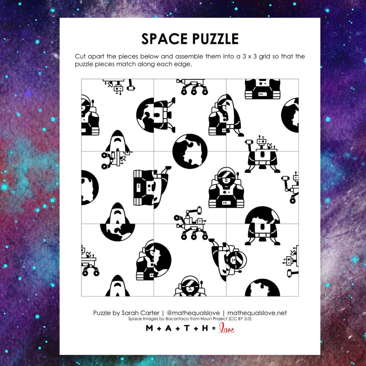 space square edge matching puzzle.