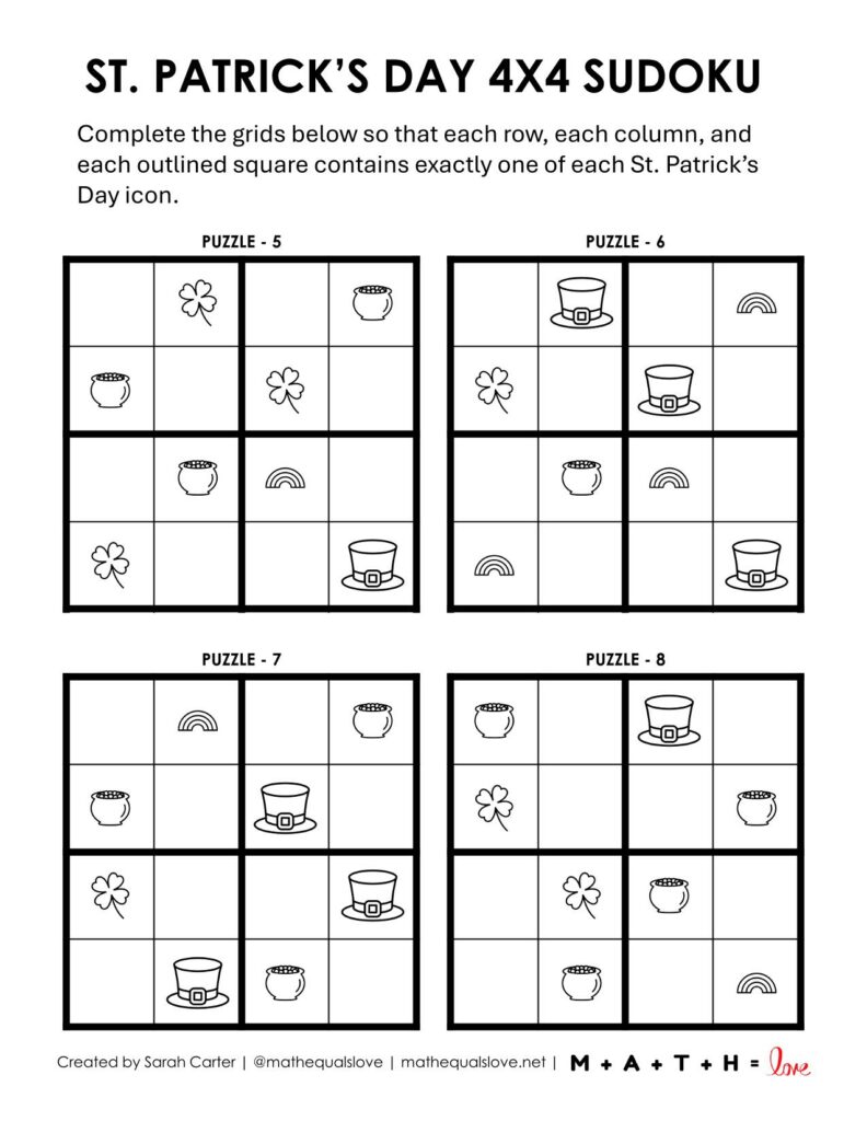 St Patrick's Day Sudoku with Pictures - Page 2 