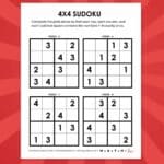 printable sudoku 4x4 puzzles.