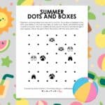 summer dots and boxes game.