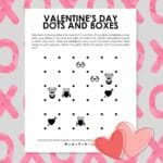 Valentine's Day Dots and Boxes Game.