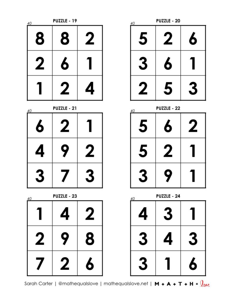 40 square puzzles page 4. 