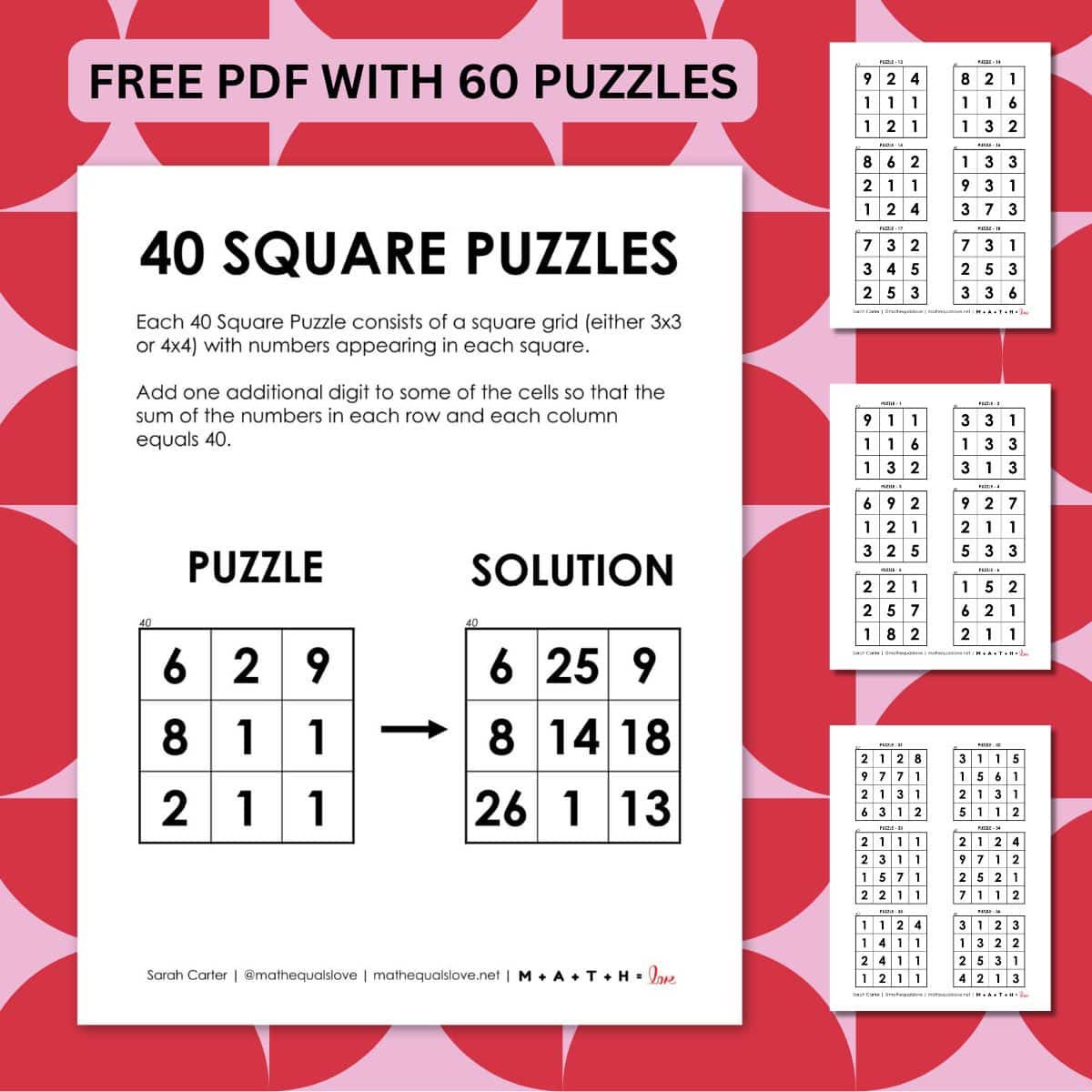 40 square logic puzzles.