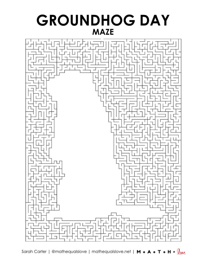 groundhog day maze level 4. printable pdf download. 