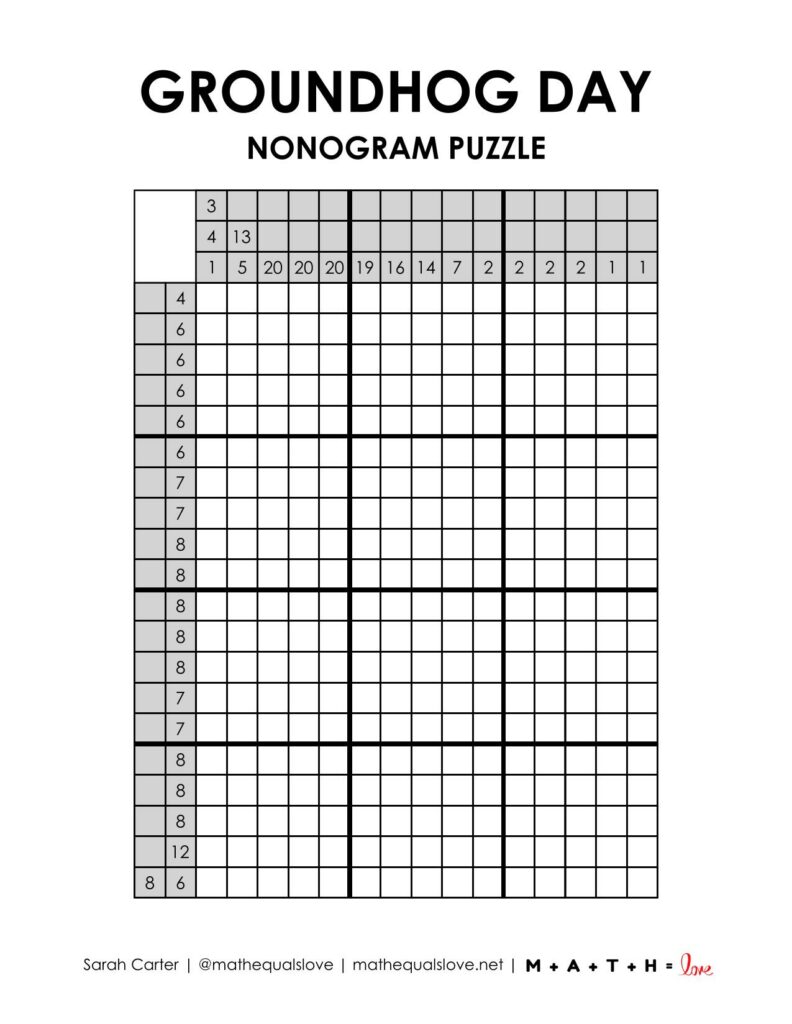 groundhog day nonogram puzzle. 