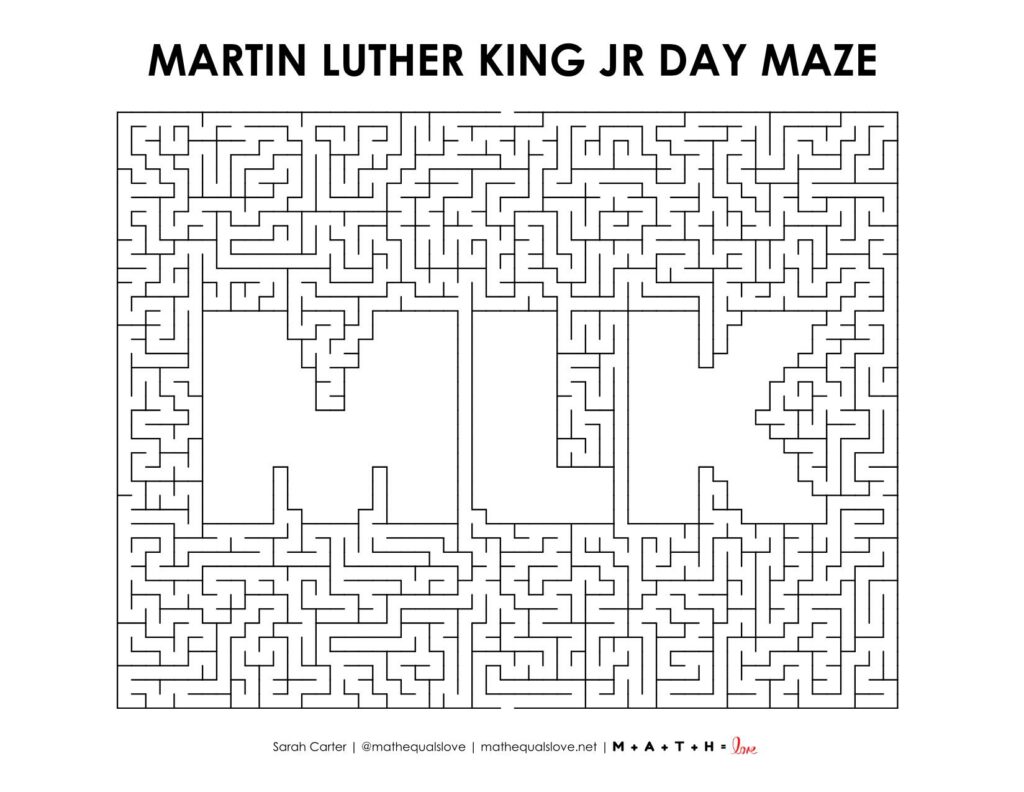 martin luther king jr maze level 1