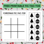 christmas tic tac toe board printable game.