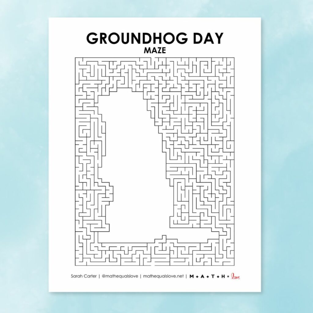 groundhog day maze free printable pdf. 