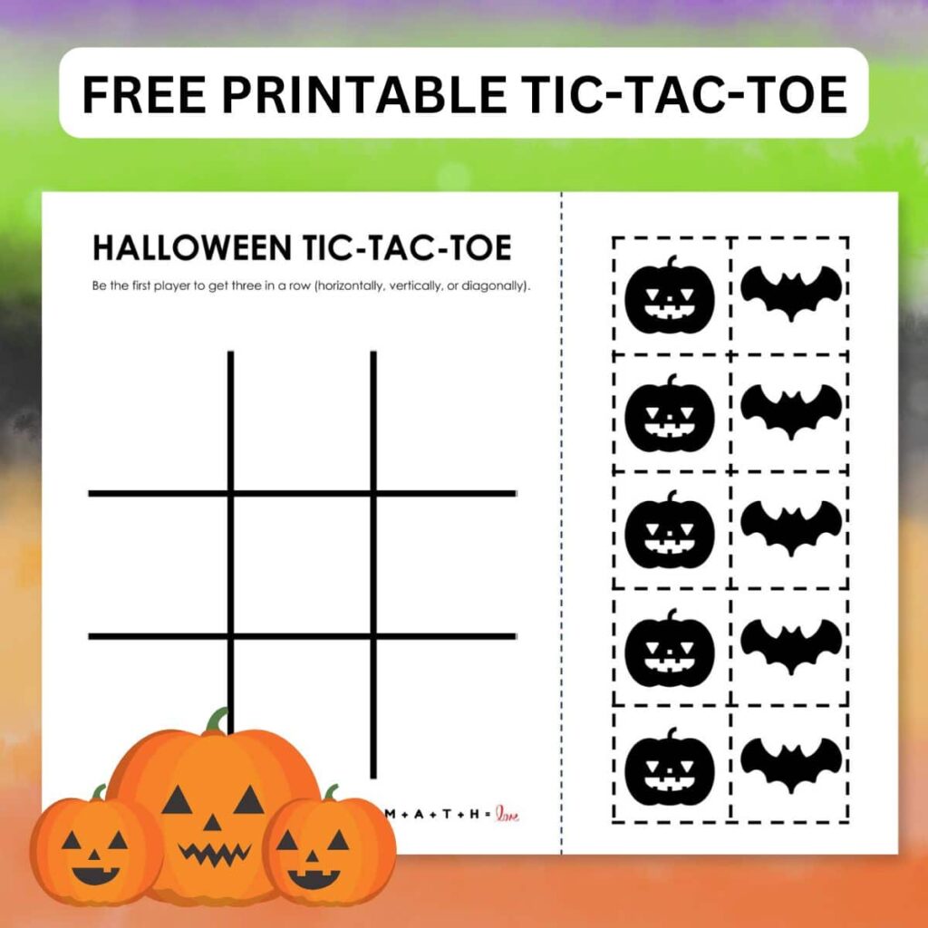 printable halloween tic tac toe game board. 