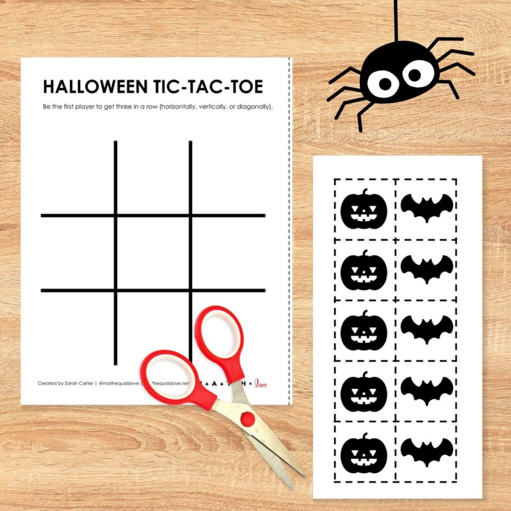 halloween tic tac toe game - free printable. 