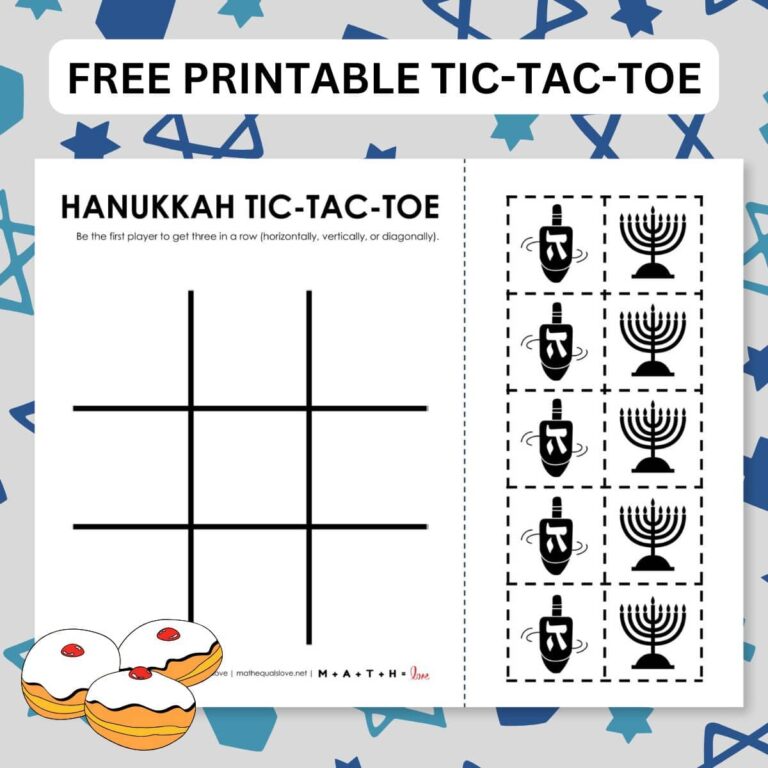 Hanukkah Tic Tac Toe Game Printable.