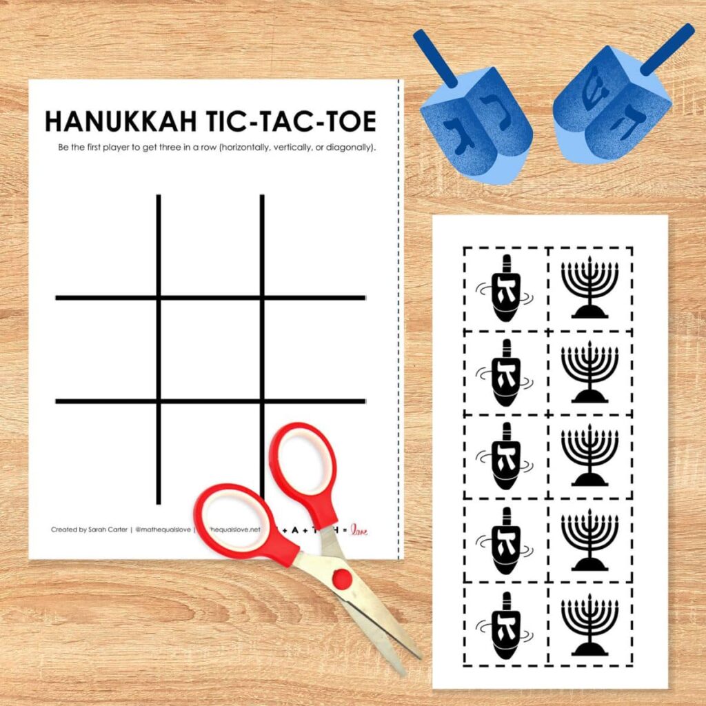 Hanukkah Tic Tac Toe Game.