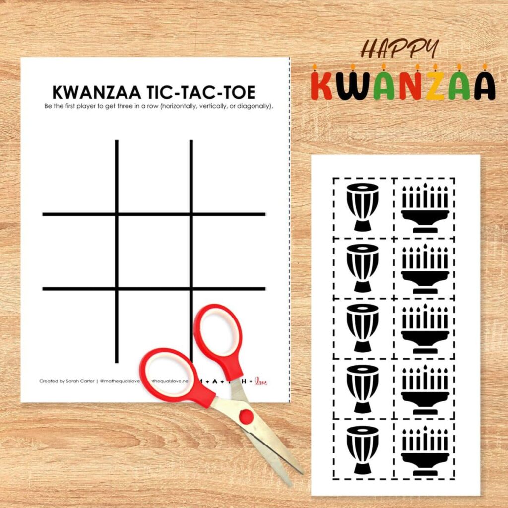 kwanzaa tic tac toe game.