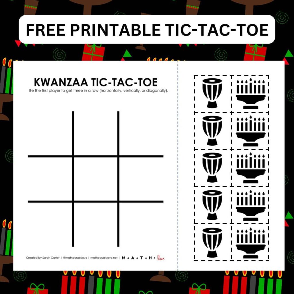 kwanzaa tic tac toe board game printable. 