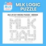 mlk day hidoku logic puzzle.