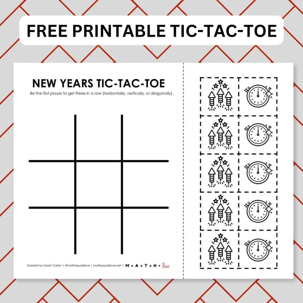 new years tic tac toe game. 