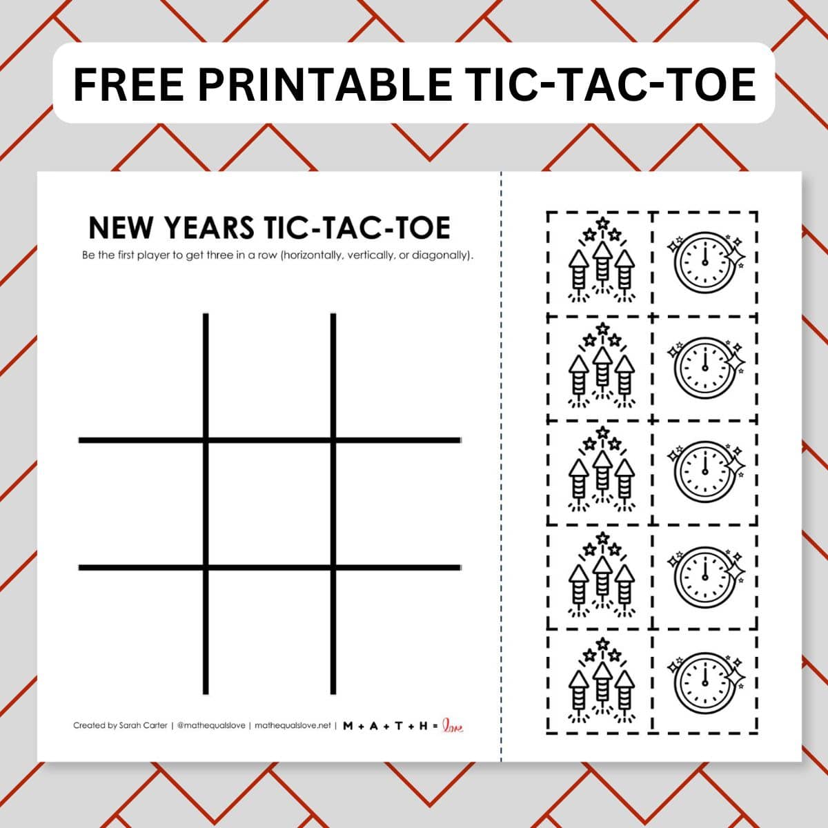 new years tic tac toe game.