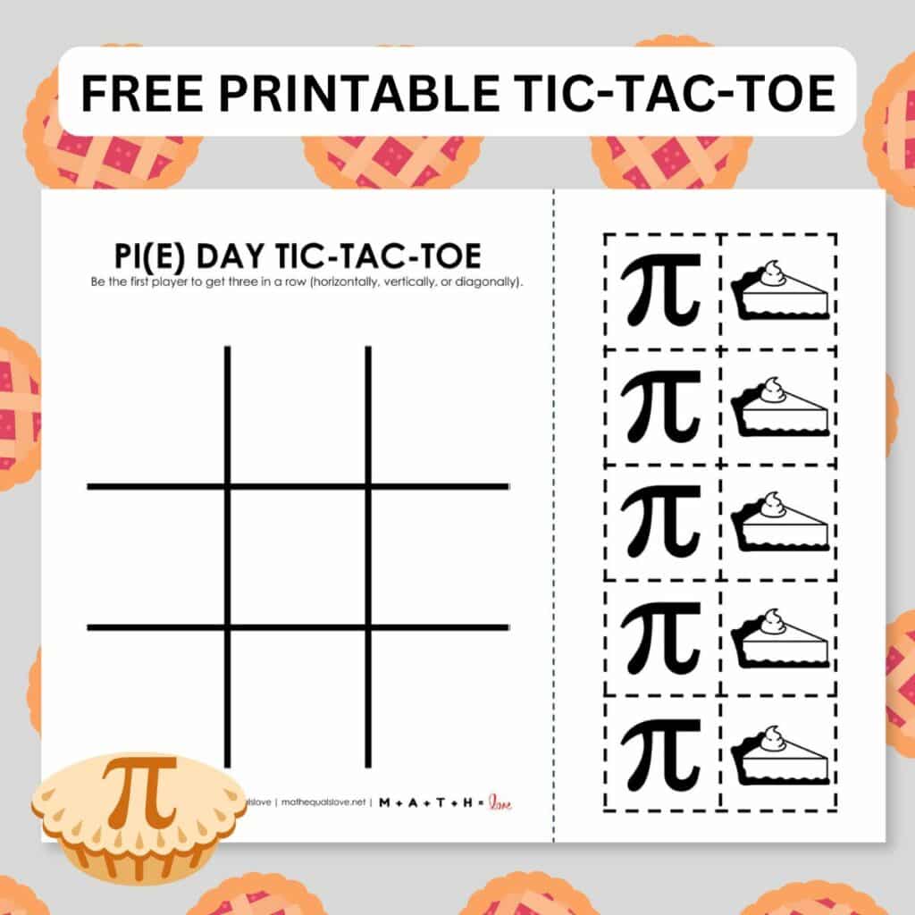 pi day tic tac toe game. 