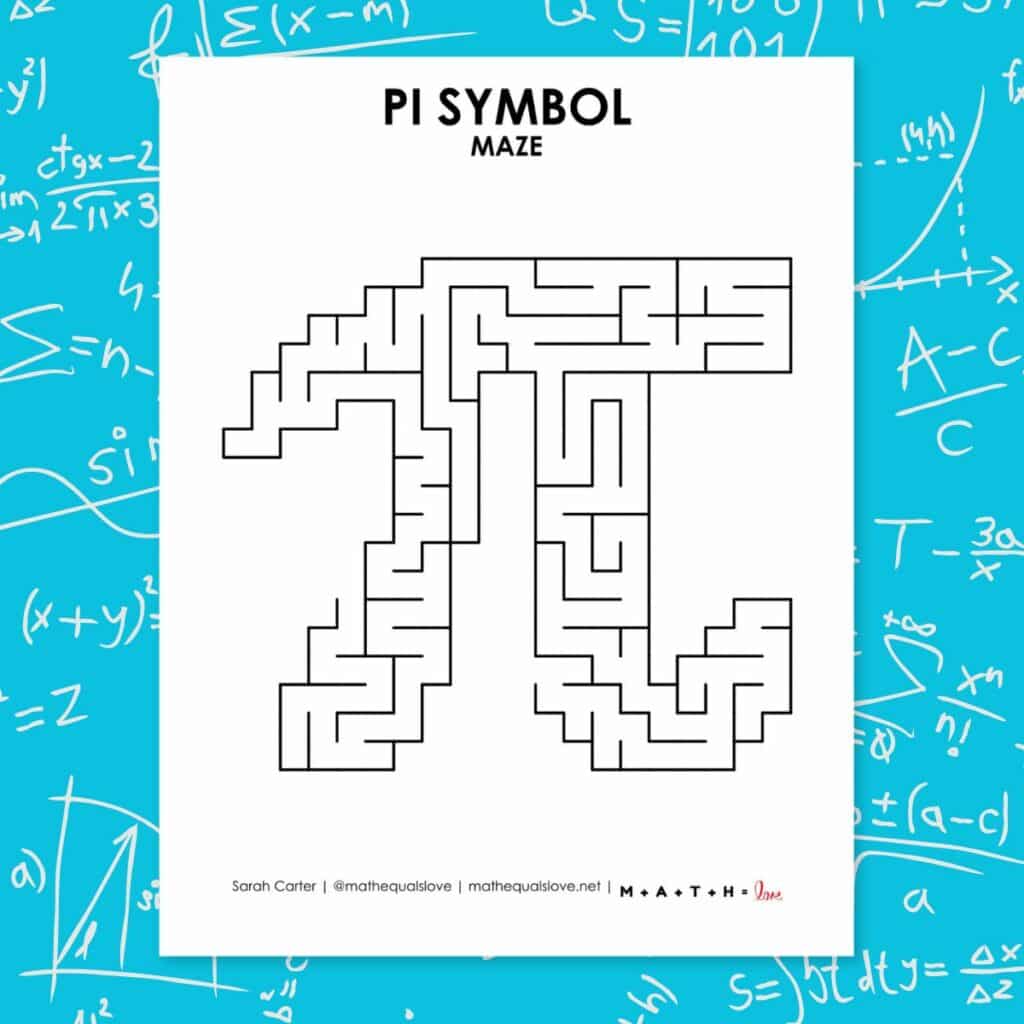 pi symbol maze for pi day. 