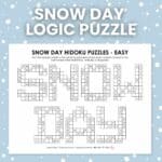 snow day hidoku logic puzzle.